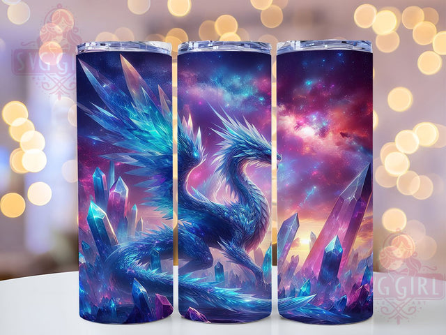 Crystal Gem Dragon Fantasy Tumbler, Gem Dragon, Magical Creature, 20Oz Tumbler, Sublimation Design, Fantasy Wrap, Enchanted Art Sublimation SvggirlplusArt 