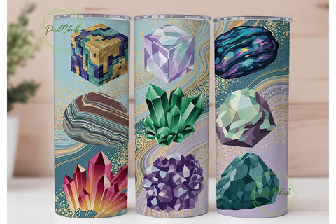 Crystal Gemstone Collage 20oz Tumbler Sublimation PixelChick 