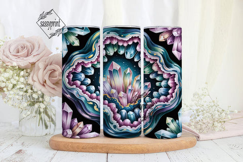 Crystal Geode 20oz Tumbler Wrap Sublimation sassyprint 