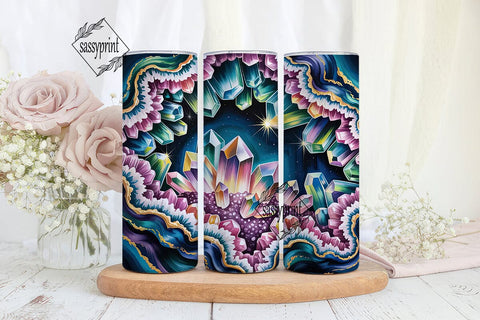 Crystal Geode 20oz Tumbler Wrap Sublimation sassyprint 