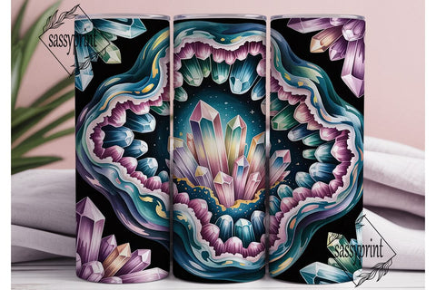 Crystal Geode 20oz Tumbler Wrap Sublimation sassyprint 