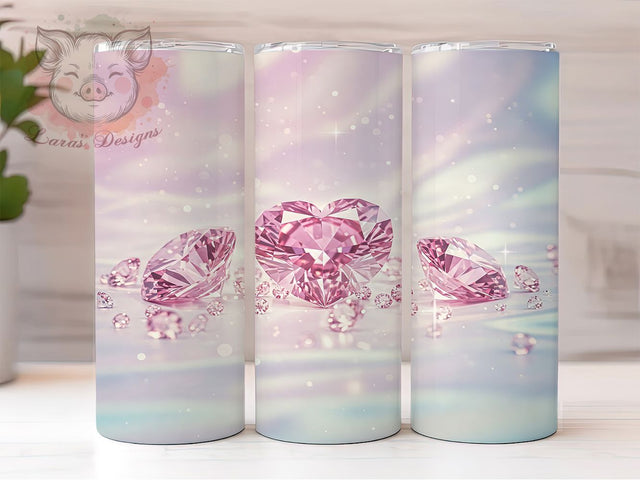 Crystal Hearts 20oz Glitter Love Tumbler, Heart Pattern Wrap, Glam Tumbler Design, Sparkle Heart Sublimation, Seamless Love Tumbler, Glitter Heart Wrap, Romantic Crystal Tumbler Sublimation Lara' s Designs 