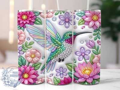 Crystal Hummingbird 20oz Tumbler, Crystal Hummingbird, Hummingbird Tumbler, Crystal Tumbler, 20oz Tumbler, Hummingbird Design, Bird Tumbler, Tumbler Wrap Sublimation ToriDesigns 