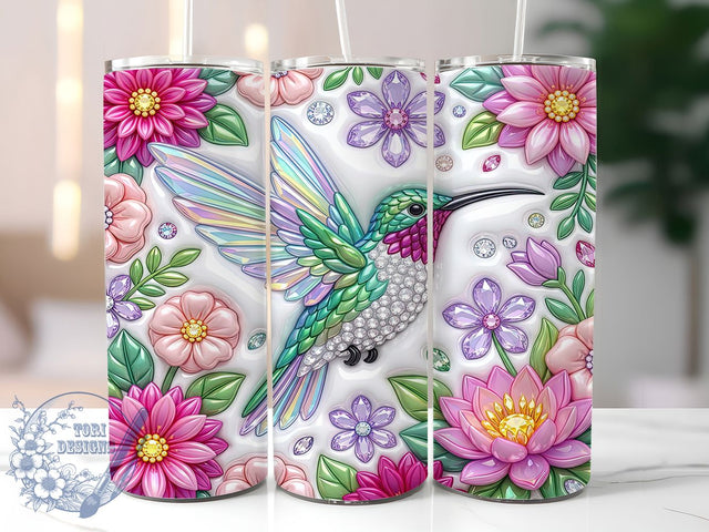 Crystal Hummingbird 20oz Tumbler, Crystal Hummingbird, Hummingbird Tumbler, Crystal Tumbler, 20oz Tumbler, Hummingbird Design, Bird Tumbler, Tumbler Wrap Sublimation ToriDesigns 