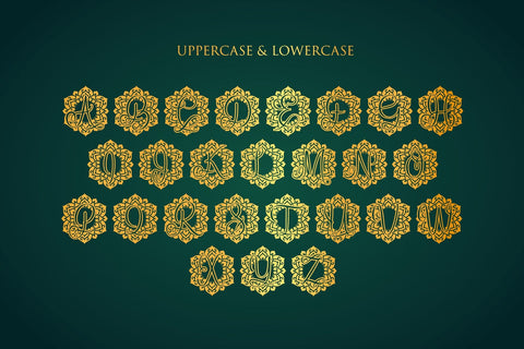 Crystal Mandala Monogram Font Dm Letter Studio 