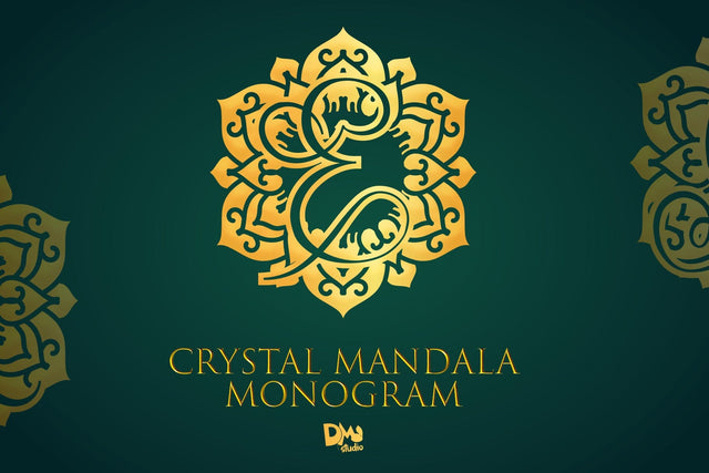 Crystal Mandala Monogram Font Dm Letter Studio 