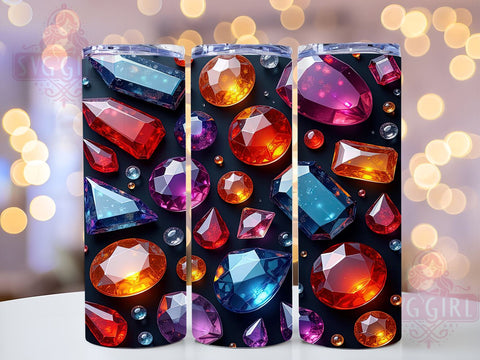 Crystal Tumbler, Mineral Design, 20oz Sublimation Wrap, Geode Art, Nature Lover Gift, Digital Download, Boho Decor Sublimation SvggirlplusArt 