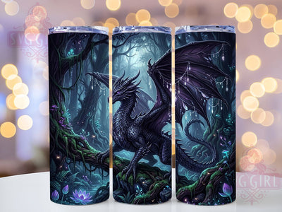 Crystal Wing Dragon 20oz Tumbler, Dragon Motif, Crystal Theme, Wing Accent, Fantasy Art Design, Mystical Charm, Sublimation Wrap, 20oz Tumbler Sublimation SvggirlplusArt 