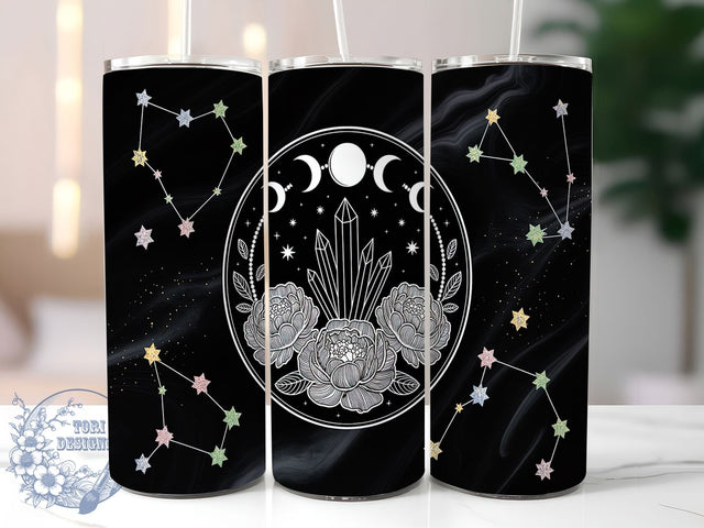 Crystal Witchy Vibes Celestial Tumbler Wrap, Witchy Vibes Cup, Celestial Tumbler Design, 20oz Sublimation, Magic Crystal Cup, Spiritual Drinkware, Witch Tumbler Wrap Sublimation ToriDesigns 