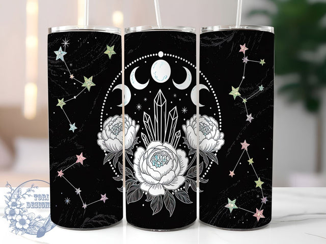 Crystal Witchy Vibes Celestial Tumbler Wrap, Witchy Vibes Cup, Celestial Tumbler Design, 20oz Sublimation, Magic Crystal Cup, Spiritual Drinkware, Witch Tumbler Wrap Sublimation ToriDesigns 