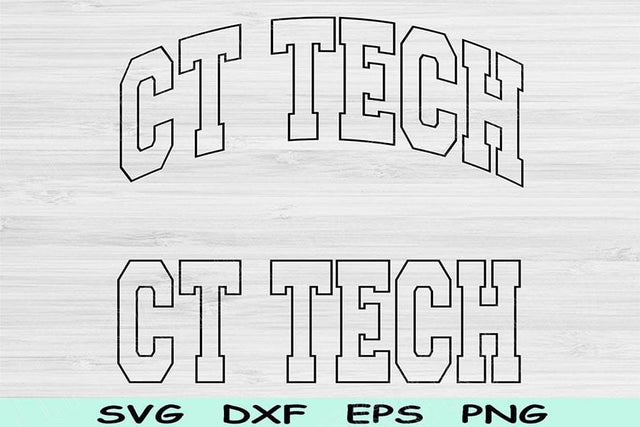 CT Tech Svg Cut Files, CT Tech Png, CT Technologist Svg Files For Cricut, Ct Tech Shirt Svg Wave Block Text Sublimation Digital Designs SVG TiffsCraftyCreations 