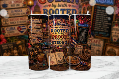Cuban Pride Heritage Tumbler Wrap PNG Sublimation BijouBay 