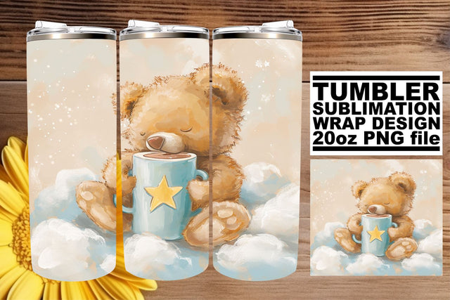 Cuddly Teddy Bear Tumbler Artistry Sublimation afrosvg 