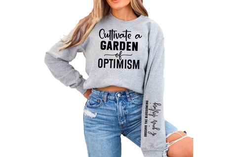 Cultivate a garden of optimism Sleeve SVG Design, Inspirational sleeve SVG, Motivational Sleeve SVG Design, Positive Sleeve SVG SVG Regulrcrative 