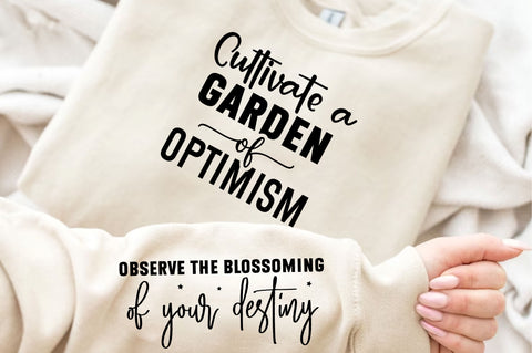Cultivate a garden of optimism Sleeve SVG Design, Inspirational sleeve SVG, Motivational Sleeve SVG Design, Positive Sleeve SVG SVG Regulrcrative 