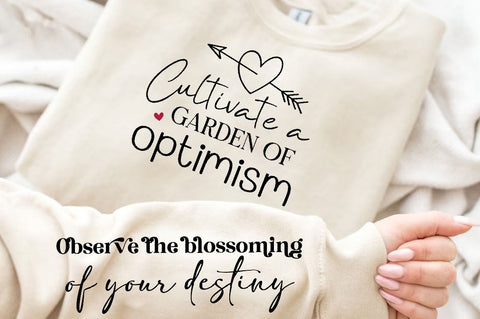 Cultivate a garden of optimism Sleeve SVG Design,Positive Sleeve SVG SVG Regulrcrative 