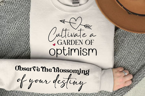 Cultivate a garden of optimism Sleeve SVG Design,Positive Sleeve SVG SVG Regulrcrative 