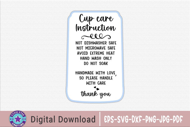 Cup Care Instruction SVG PNG SVG FiveStarCrafting 