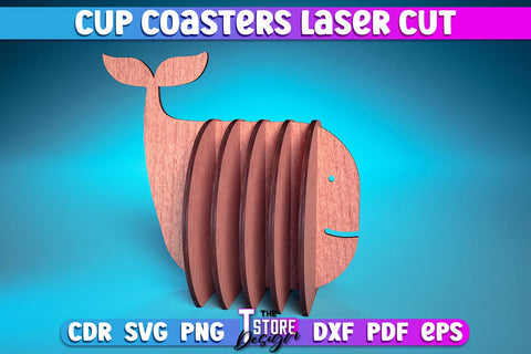 Cup Coasters Laser Cut | Kitchen Laser Cut Design | CNC Files SVG The T Store Design 
