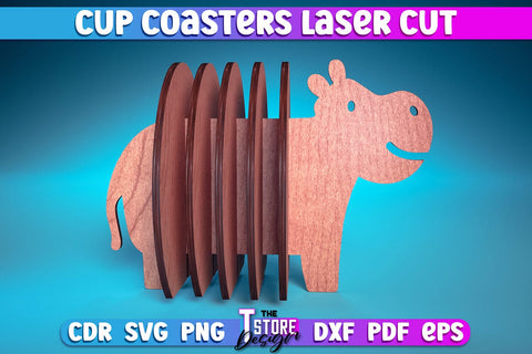 Cup Coasters Laser Cut | Kitchen Laser Cut Design | CNC Files SVG The T Store Design 