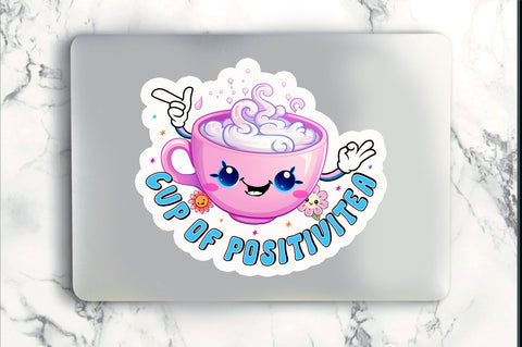 Cup of positivitea Sticker Design Sublimation Regulrcrative 