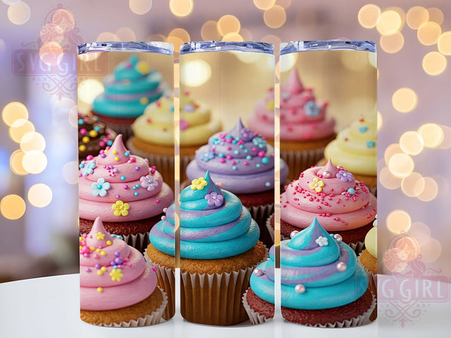 Cupcake Colorful Dessert Tumbler Wrap, Colorful Dessert Design, 20oz Tumbler Sublimation, Sweet Bakery Art, Pastel Cupcake Aesthetic, Cute Baking Gift, Candy Sprinkles Tumbler Sublimation SvggirlplusArt 