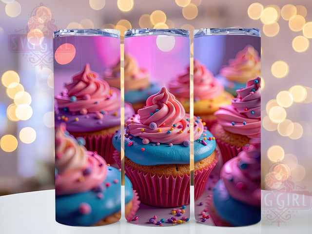 Cupcake Colorful Dessert Tumbler Wrap, Colorful Dessert Design, 20oz Tumbler Sublimation, Sweet Bakery Art, Pastel Cupcake Aesthetic, Cute Baking Gift, Candy Sprinkles Tumbler Sublimation SvggirlplusArt 