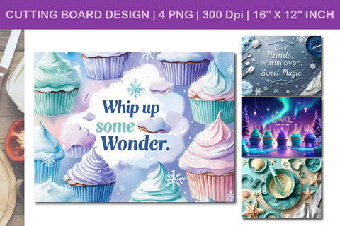 Cupcake cutting board design, pastel cupcake art Sublimation Paper Switch 
