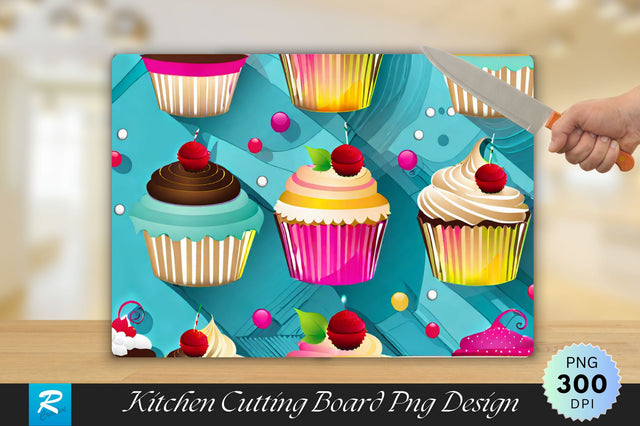 Cupcake Cutting Board Sublimation Regulrcrative 
