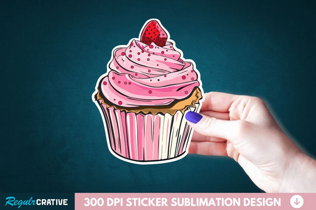 Cupcake Sticker Clipart Sublimation Regulrcrative 