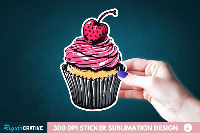 Cupcake Sticker Clipart Sublimation Regulrcrative 