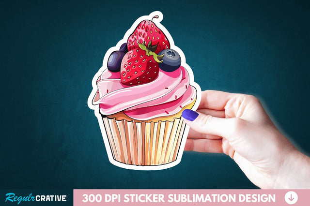Cupcake Sticker Clipart Sublimation Regulrcrative 