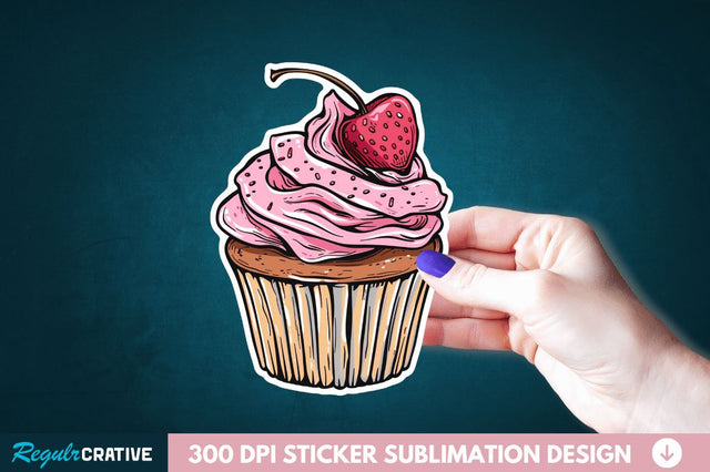 Cupcake Sticker Clipart Sublimation Regulrcrative 