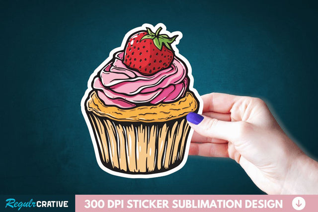 Cupcake Sticker Clipart Sublimation Regulrcrative 