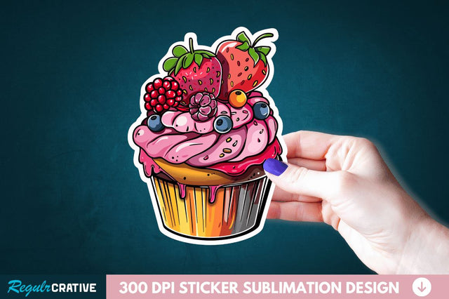 Cupcake Sticker Clipart Sublimation Regulrcrative 
