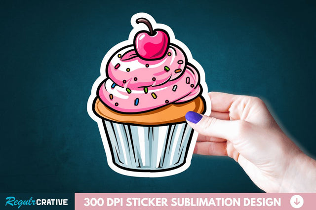 Cupcake Sticker Clipart Sublimation Regulrcrative 