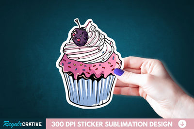 Cupcake Sticker Clipart Sublimation Regulrcrative 
