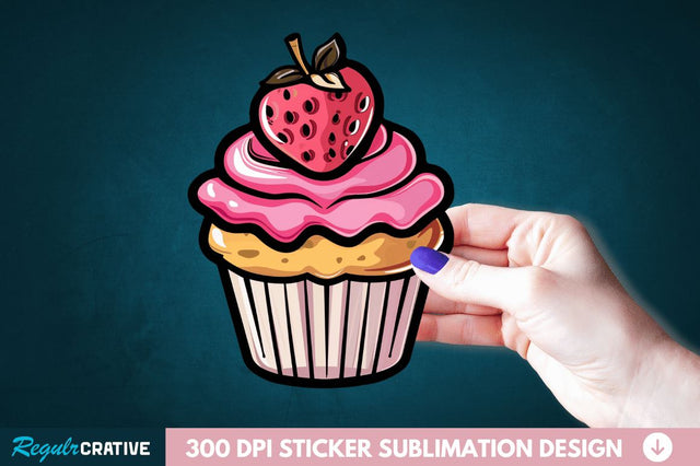 Cupcake Sticker Clipart Sublimation Regulrcrative 