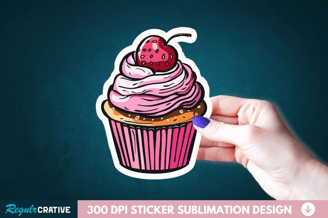 Cupcake Sticker Clipart Sublimation Regulrcrative 
