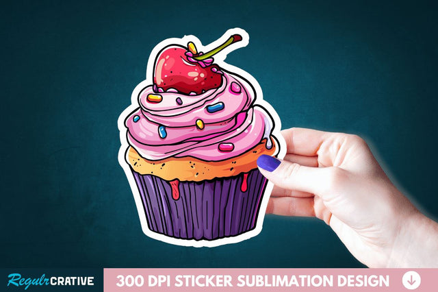 Cupcake Sticker Clipart Sublimation Regulrcrative 