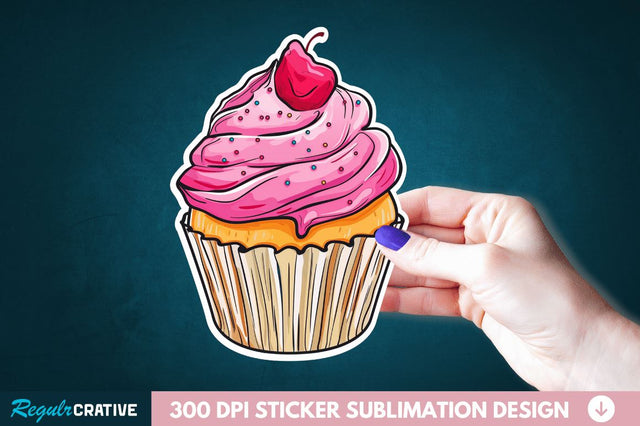 Cupcake Sticker Clipart Sublimation Regulrcrative 
