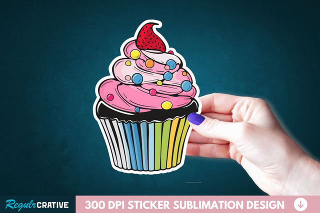 Cupcake Sticker Clipart Sublimation Regulrcrative 