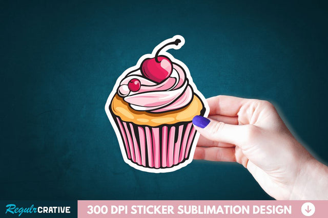 Cupcake Sticker Clipart Sublimation Regulrcrative 