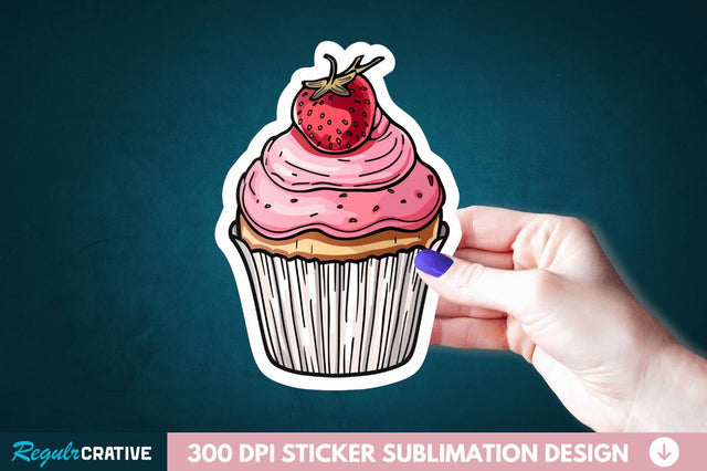 Cupcake Sticker Clipart Sublimation Regulrcrative 