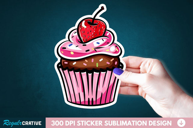 Cupcake Sticker Clipart Sublimation Regulrcrative 