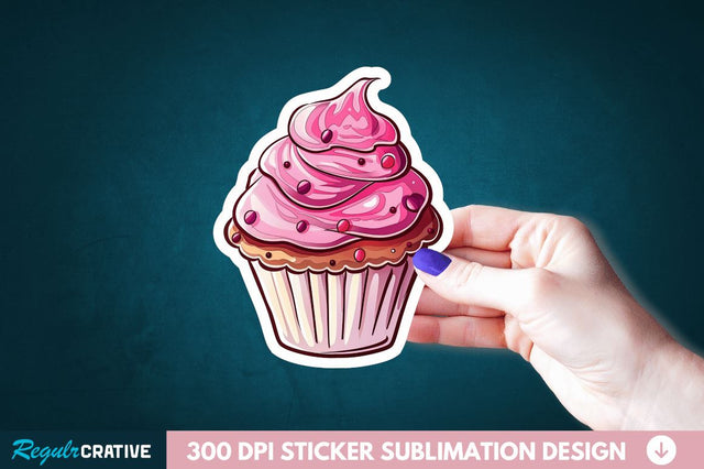 Cupcake Sticker Clipart Sublimation Regulrcrative 