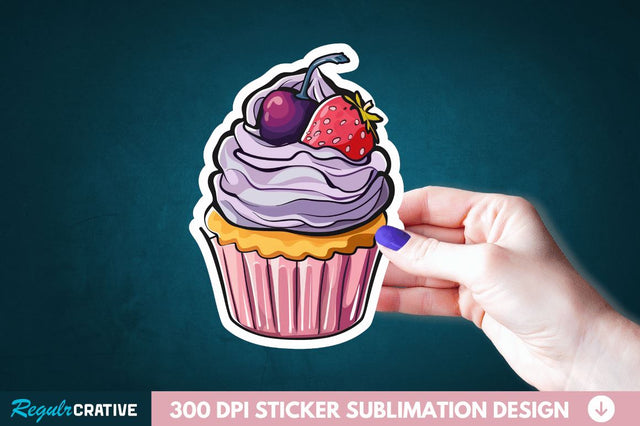 Cupcake Sticker Clipart Sublimation Regulrcrative 
