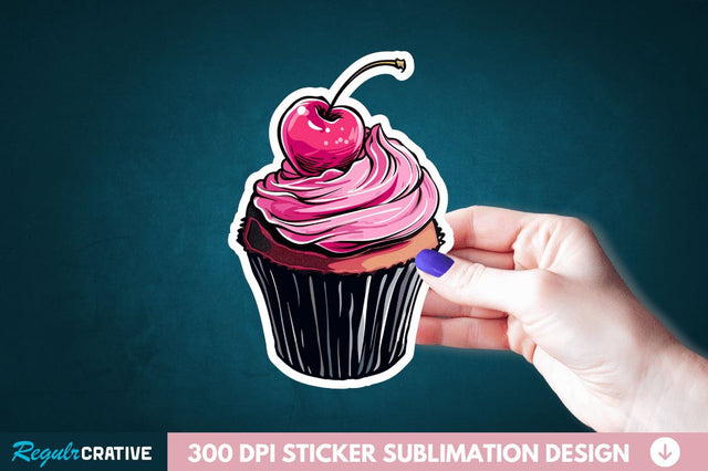 Cupcake Sticker Clipart Sublimation Regulrcrative 