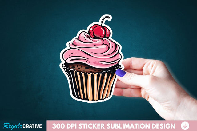 Cupcake Sticker Clipart Sublimation Regulrcrative 