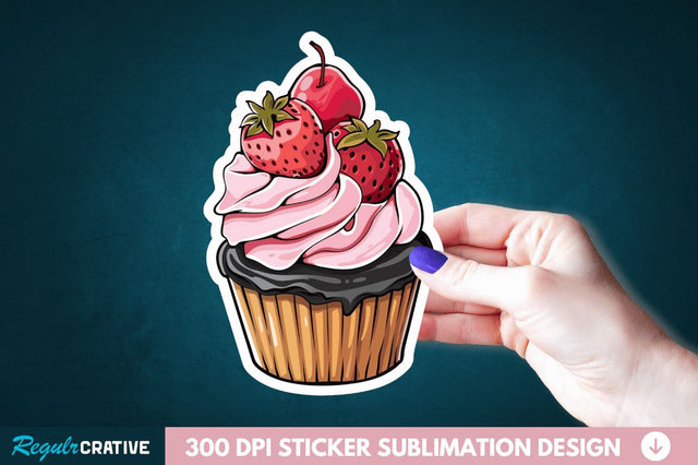 Cupcake Sticker Clipart Sublimation Regulrcrative 